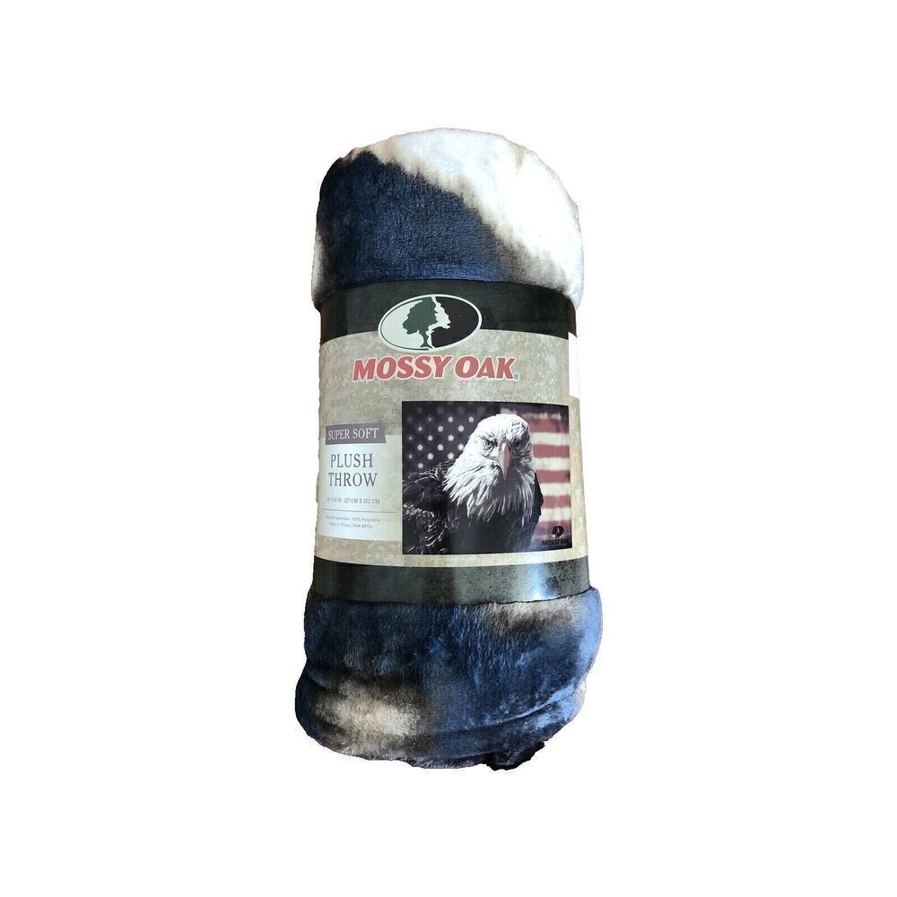 Mossy Oak Plush Throw 50 x 60 in. Super Soft - BALD EAGLE DESIGN
